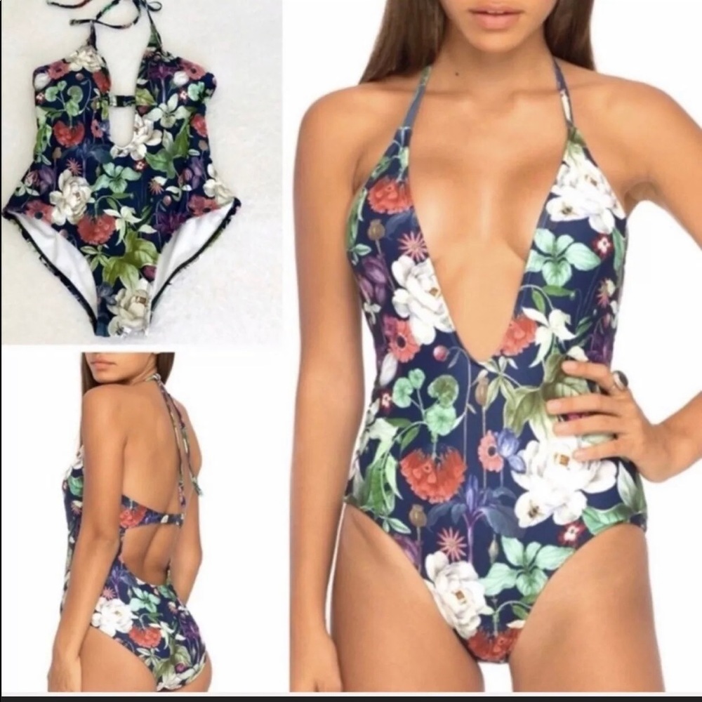 Motel Rocks Monokini Swimsuit Floral